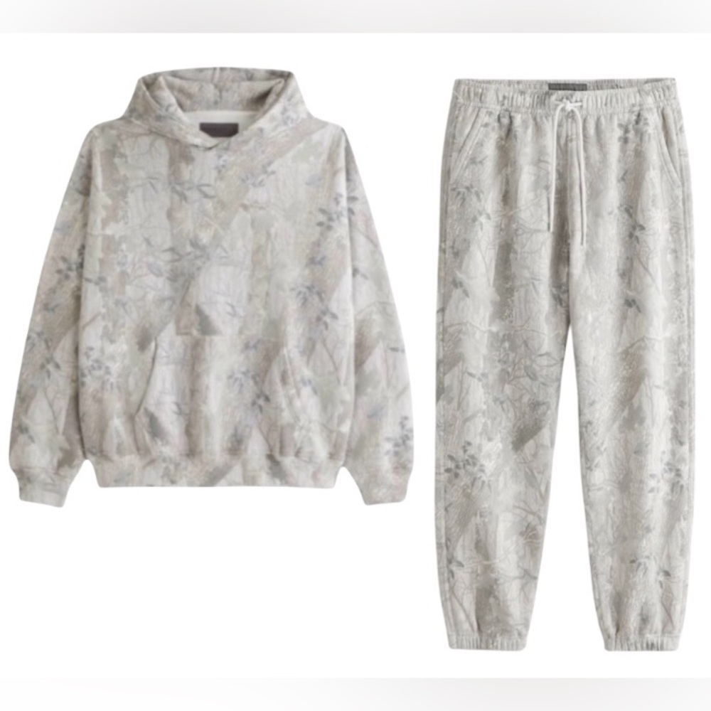 Abercrombie & Fitch Camo Lounge Set Small Hoodie Medium Joggers Cozy Outfit